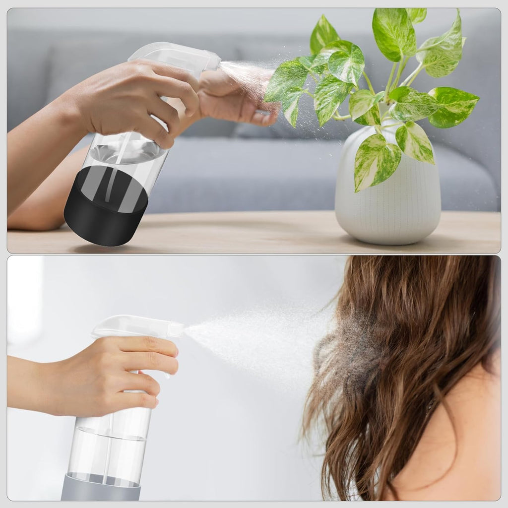 Glass Spray Bottles - 2 Pack 16 oz Clear Spray Bottles with Silicone Sleeve