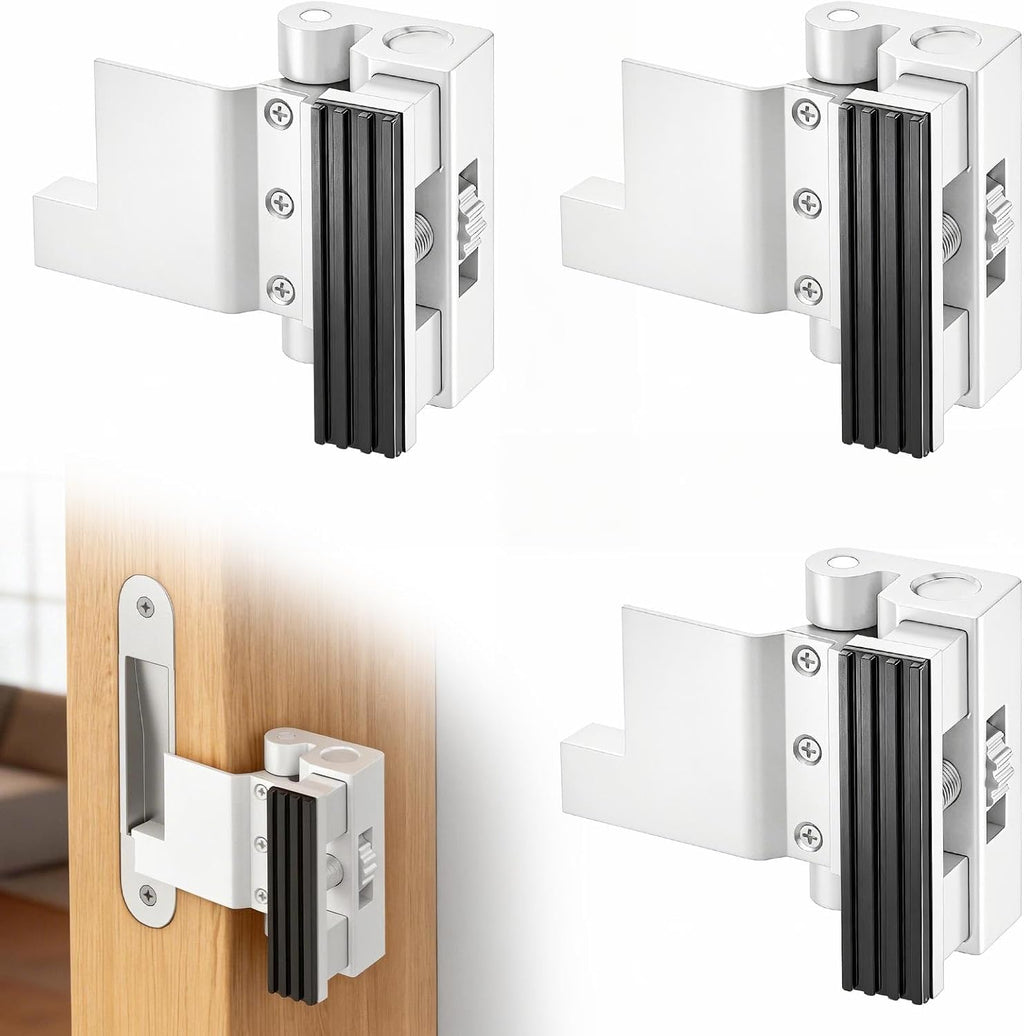 Portable Door Lock, Door Reinforcement Lock-No Drilling(White-3PCS)