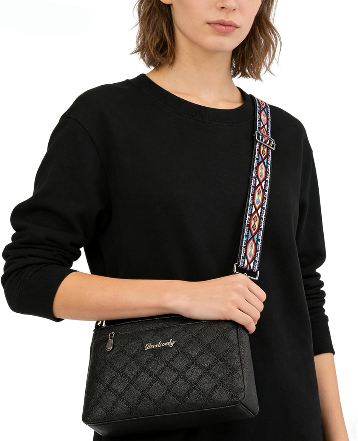 1.5" Wide Purse Strap Adjustable Replacement Gunmetal Hardware Long Crossbody Bag Strap for Thick Shoulder Bags Canvas Handbags Straps
