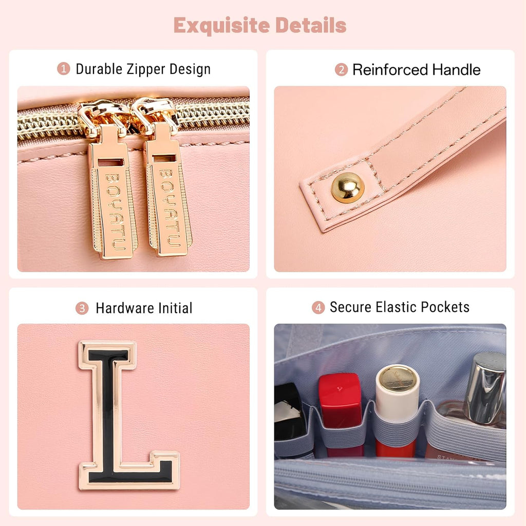 BOYATU Makeup Bag Gift for Women: 3-in-1 Travel Personalized Cosmetic Bag