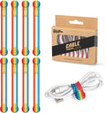 Kanemc 8 Pack Magnetic Cable Tie, 4.72'' Silicone Long Cord Ties