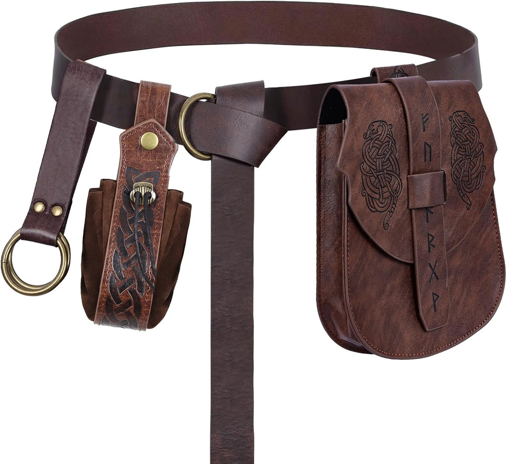 Brown Renaissance Viking Pirate Belt Pouch