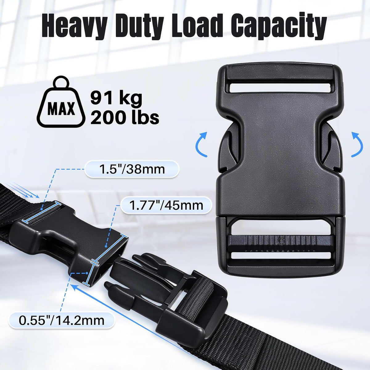 Vigorport Stainless Steel Luggage Hook Strap, Heavy Duty Add A Bag J Hook