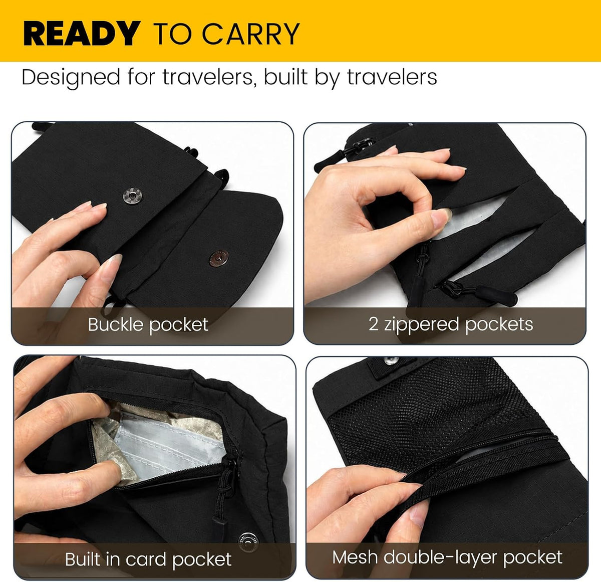 RFID Blocking Passport Holder for Travel Women Wallet Suit Single & Couples, Travel Essentials Neck Wallet with Adjustable Strap and Multi-Pocket Document Organizer Men for International Travelers