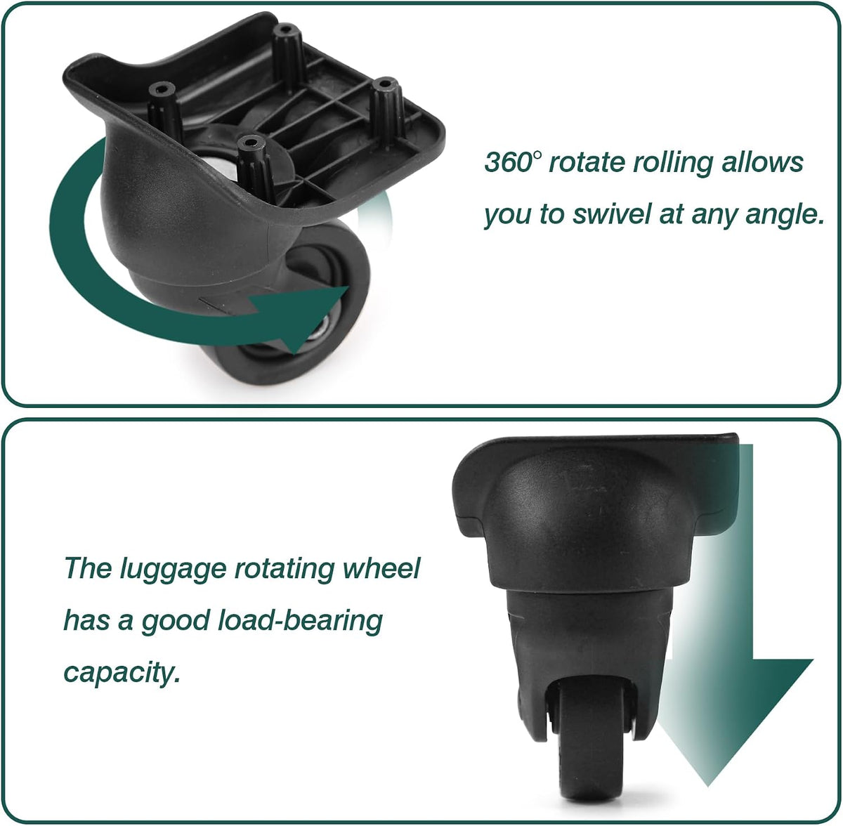 1 Pair Luggage Replacement Caster Wheels, Suitcase Repair Parts EA44-1