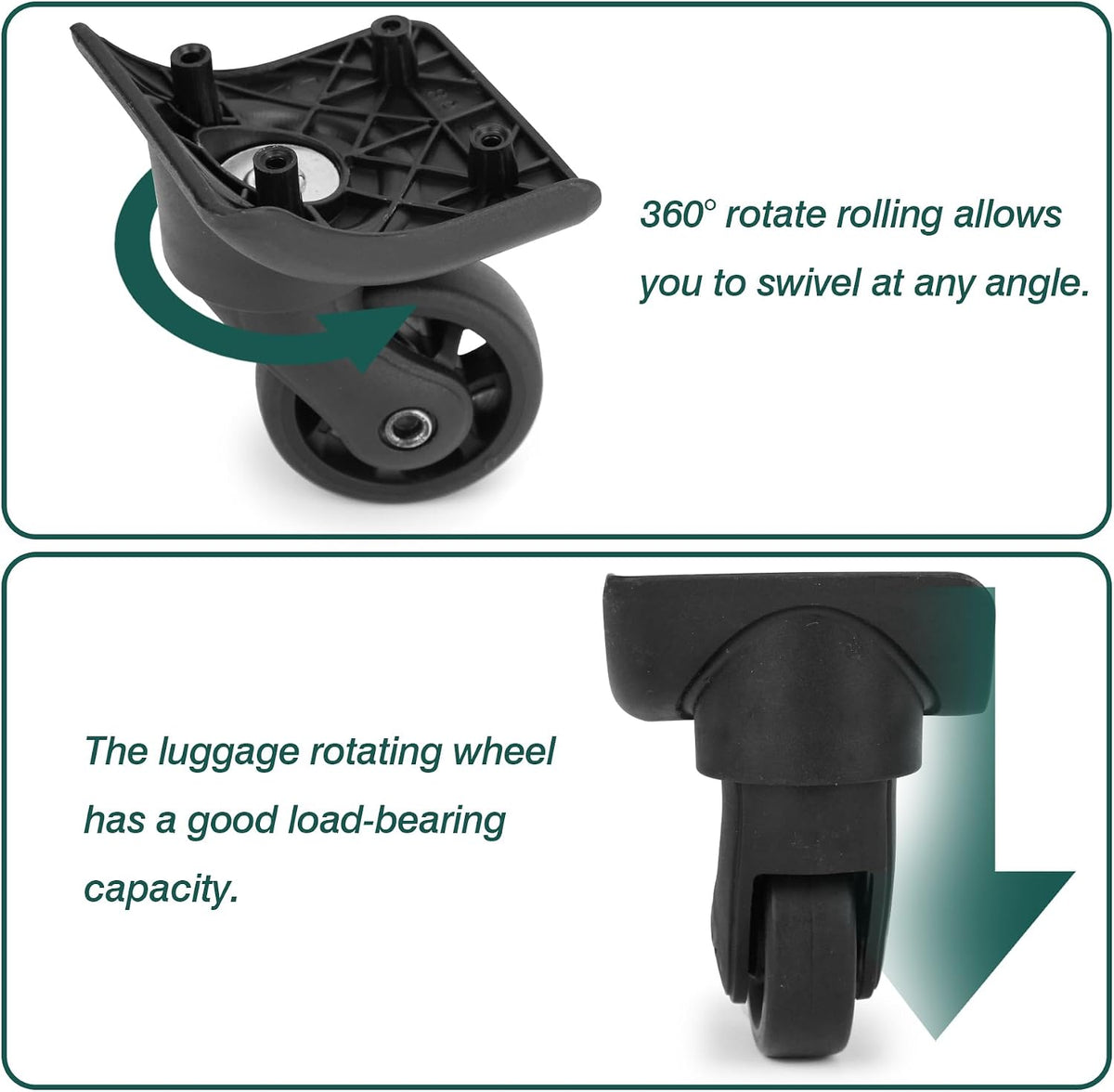 1 Pair Luggage Replacement Caster Wheels, Suitcase Repair Parts EA149-1