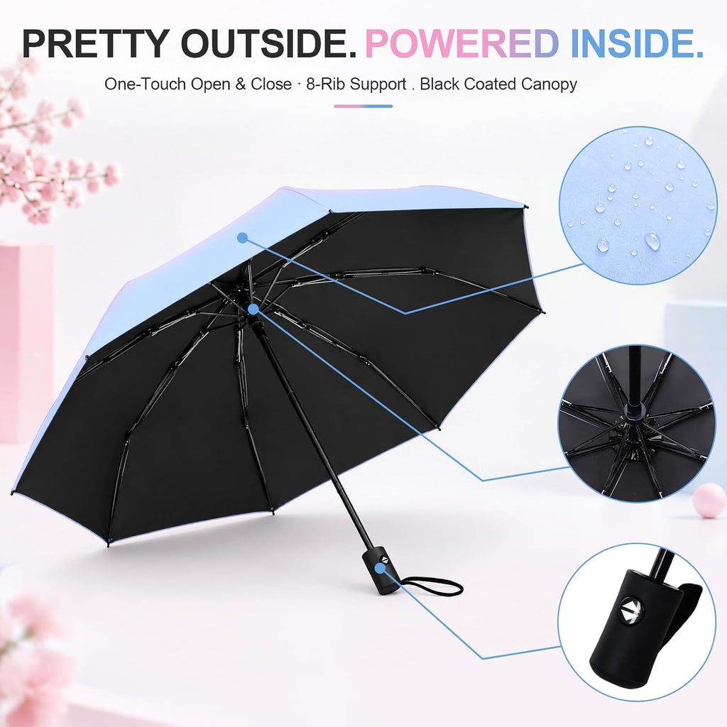 Jexine Windproof Travel Umbrella Compact Small
