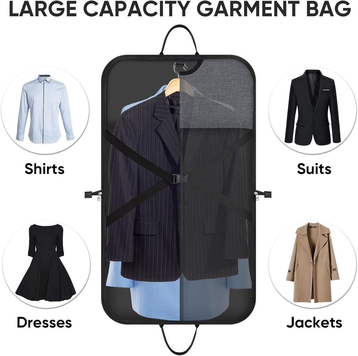 BALEINE Garment Bags for Travel, Water Resistant Carry on Suit Bag