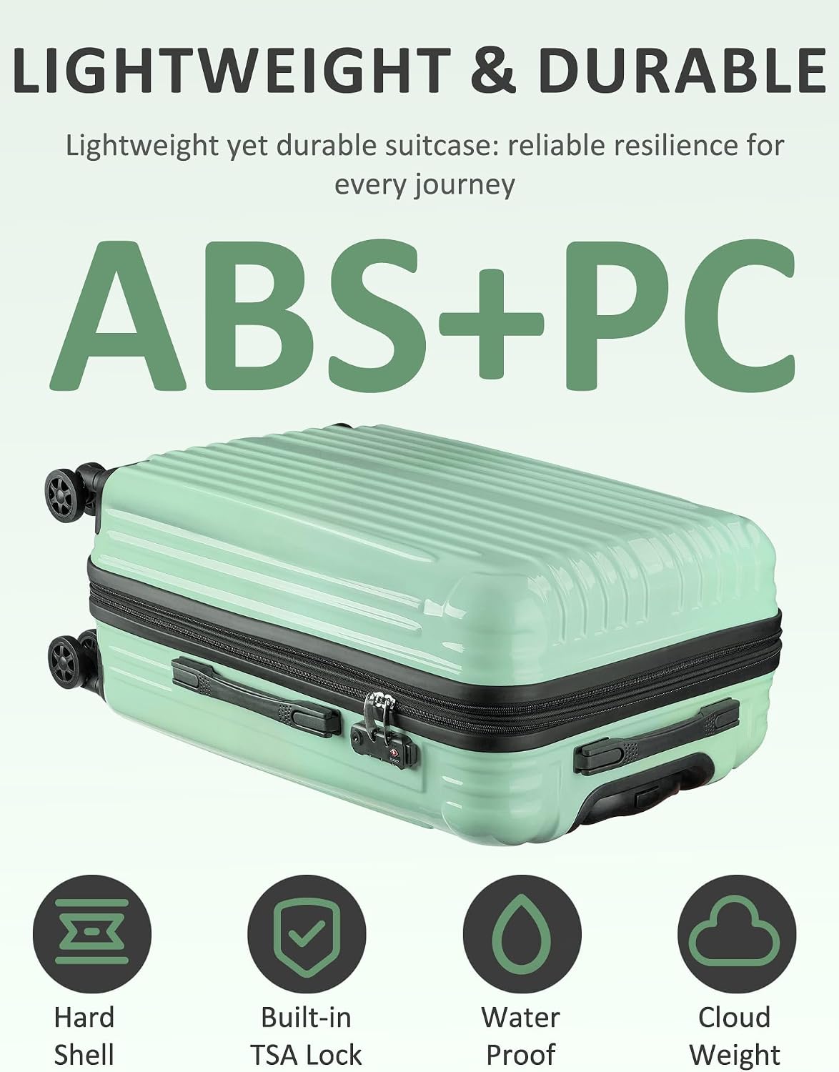 Expandable Checked Luggage Suitcase with Wheels
