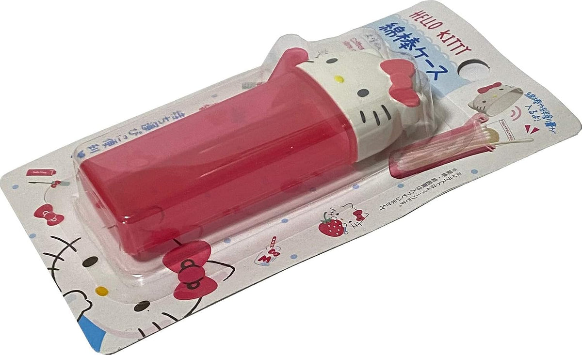 Sanrio Hello Kitty Portable Cotton Swab Slim Case 4.7 × 10.3 cm Makeup Travel Cases
