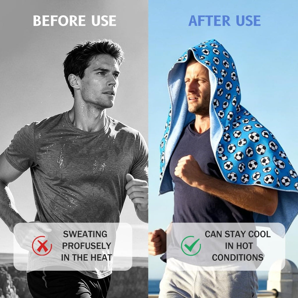(2PCS) Sport Towel, Cooling Hoodie Towel,Head Ice Pack, Beach Towel, Cooling Cap Towel, Quick Dry Travel Towel, Quick Dry Towel for Travel，Hiking, Beach, Gym & Yoga