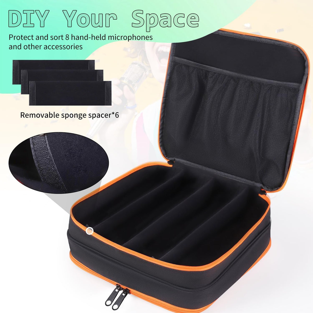 Microphone Case,Wireless Microphone Bag,Portable Storage Case