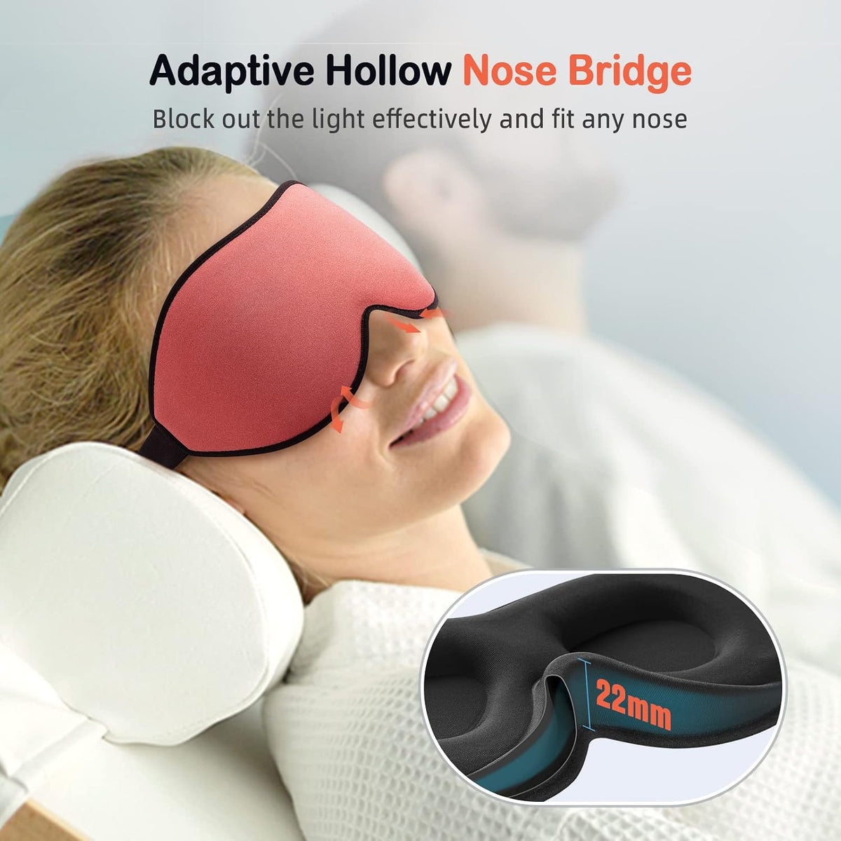 LitBear Sleep Mask for Side Sleeper Women Men, Eye Mask for Sleeping