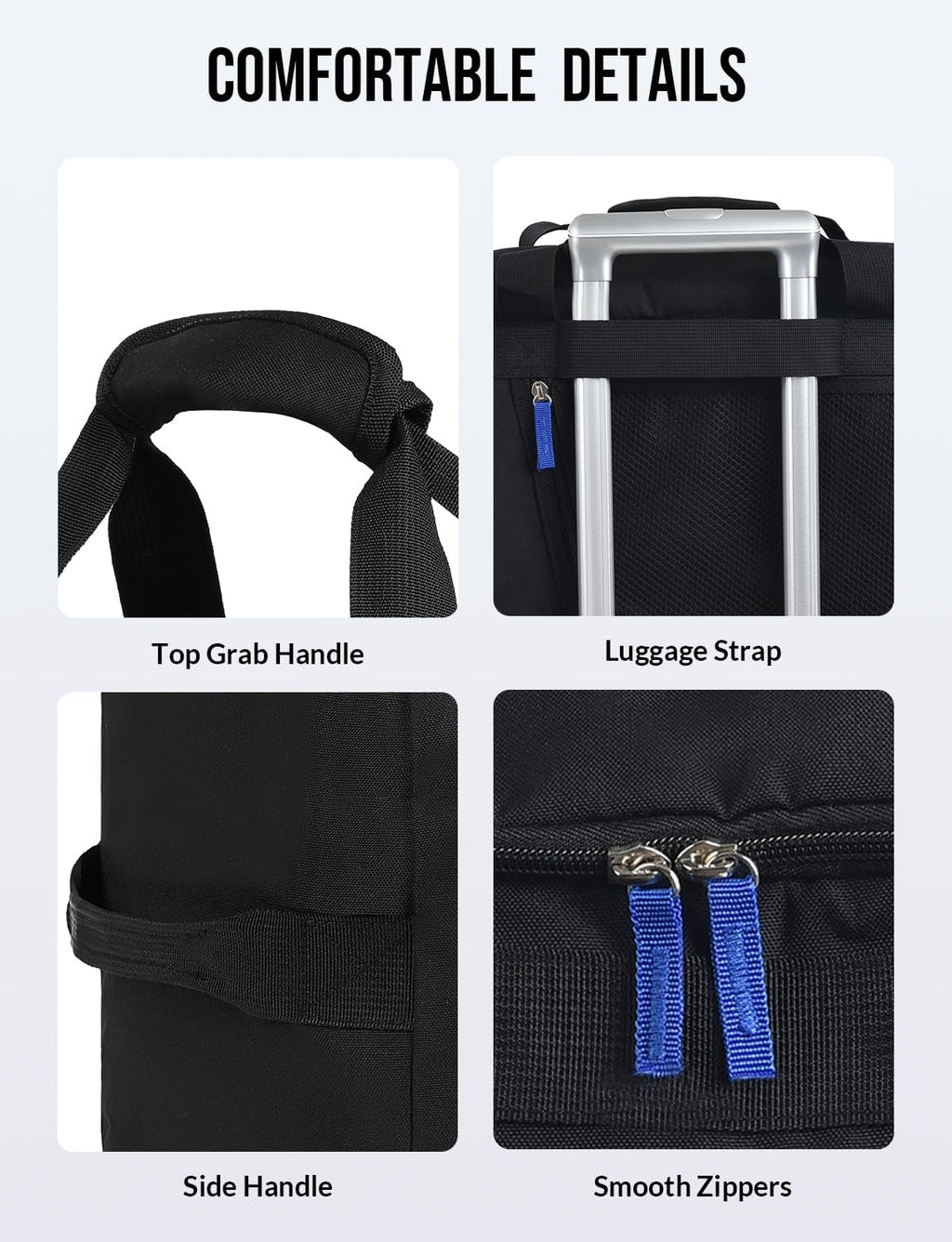 Gym Bag for Men Women 3-in-1 Sports Travel Duffel Bag, 61L, Black