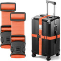 BILIONE Luggage Straps for Suitcases, Adjustable Lockable Suitcase Straps
