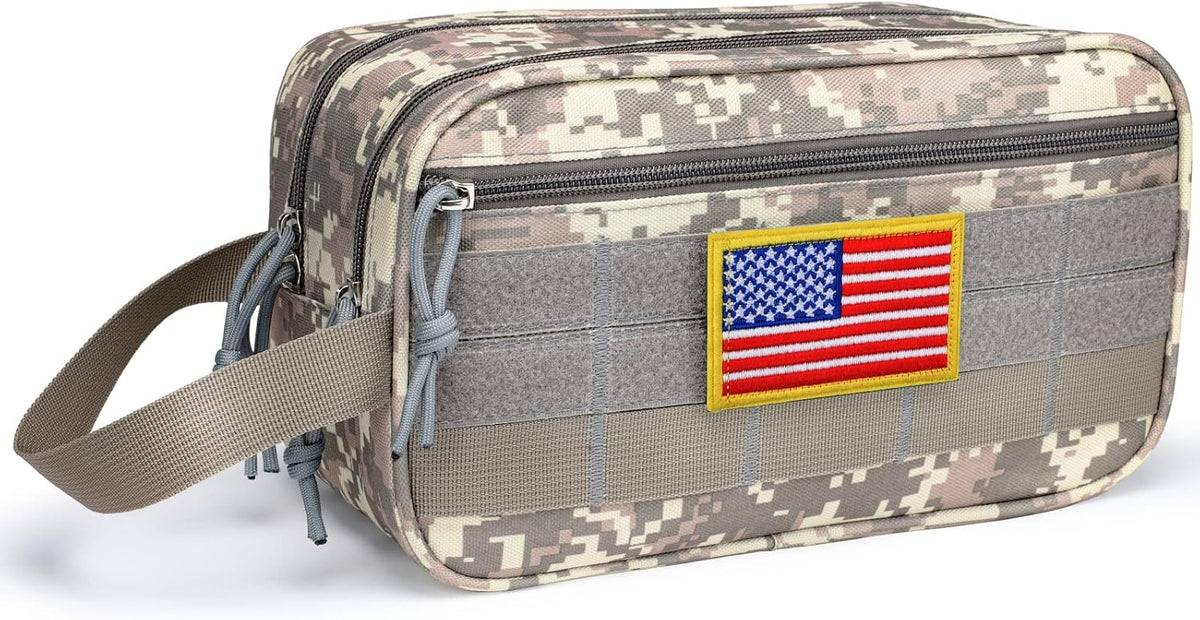 TACTICISM Toiletry Bag for Men - Tactical Dopp Kit for Travel, ACU Camo