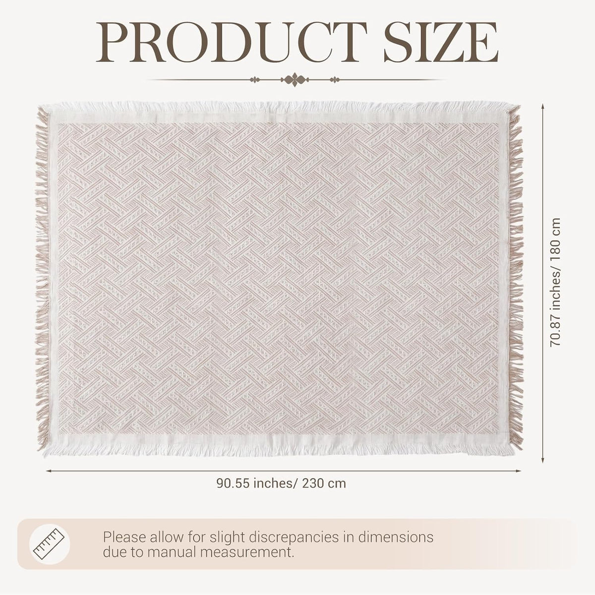1 Pack White Coffee Extra Large Picnic Blanket, 71 x 91 Inches