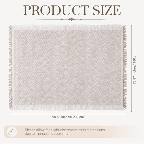 1 Pack White Coffee Extra Large Picnic Blanket, 71 x 91 Inches