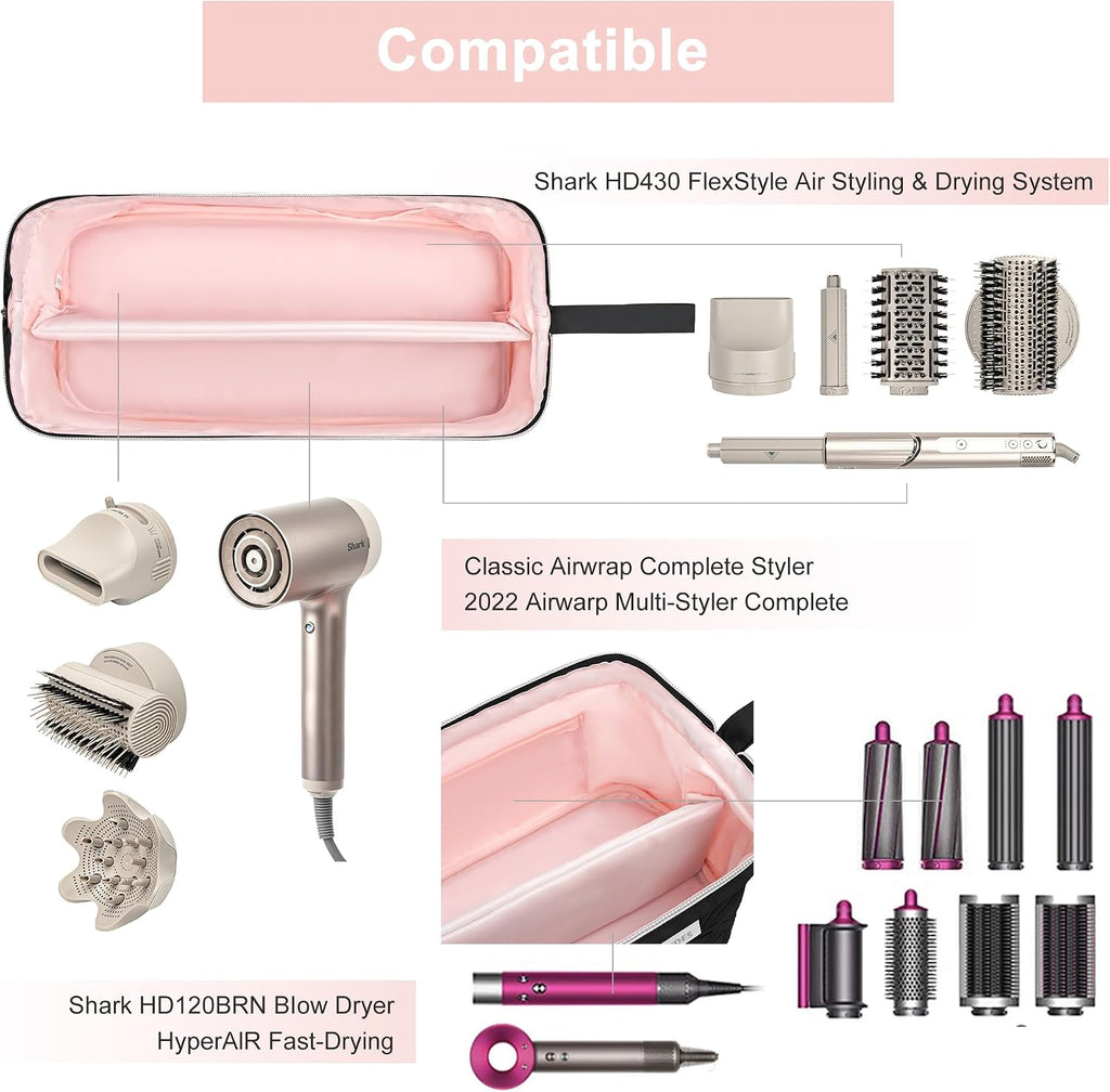 Leudes Hair Dryer Tools Travel Bag for Shark Flex Style Case Air Wrap