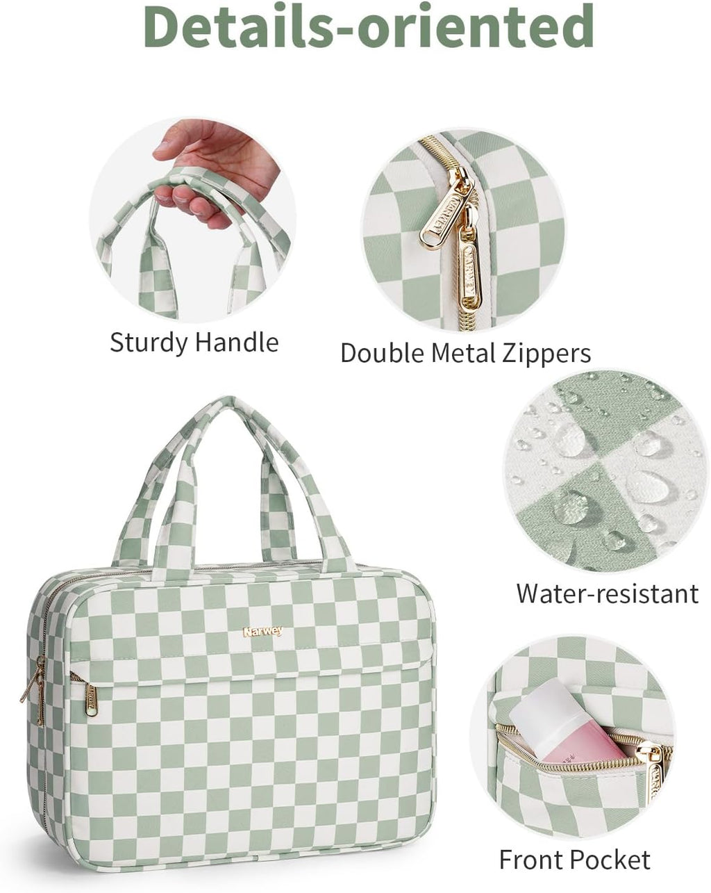 Narwey Large Hanging Travel Toiletry Bag for Women, Makeup Bag Organizer