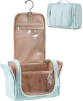 BAGSMART Travel Toiletry Bag for Women, Puffy Hanging Toiletry Bag with Hook, Water-resistant Toiletry Organizer for Full Sized Toiletries (Baby Blue)