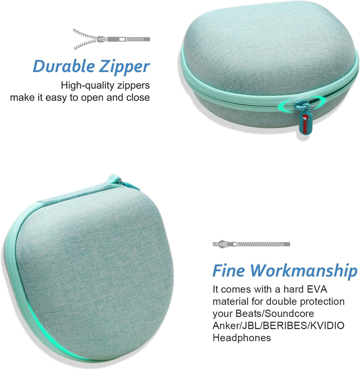Headphone Case for BERIBES/KVIDIO/Picun/TOZO Etc Headphone,Green