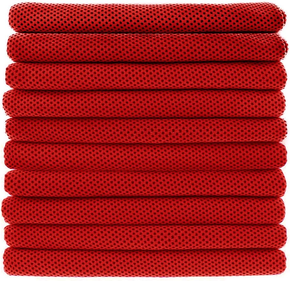 Peicees 10 Pack Microfiber Cooling Towels for Neck Sports Gym Workout Cooling Towel, Fast Drying Super Absorbent Compact Lightweight for Climbing Camping Travel Beach Swimming Backpacking