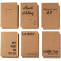 Paper Junkie A6 Kraft Paper Pocket Notebook Set - 4 x 5.75 In, 12-Pack, Brown Rustic, Soft Cover - Funny Mini Notebooks & Funny Pocket Journal for Note Taking