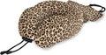 ALAZA Memory Foam Travel Pillow with Snap Clip Animal Leopard Print Geometric Brown Neck Pillow for Airplane Travel Kit, Soft Comfortable and Washable