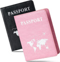 2 Pcs Passport Holders，Ultra Slim Passport Wallet for Travel Essentials