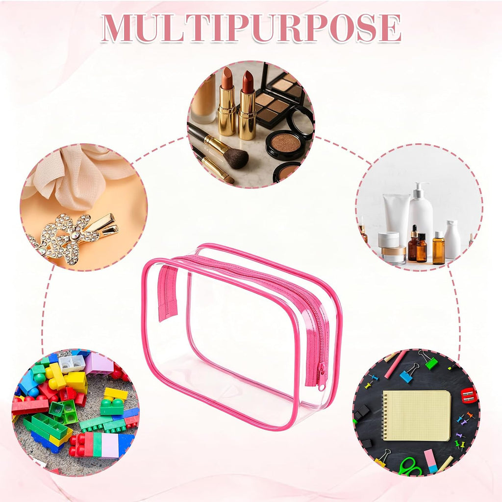 12PCS Clear Makeup Bags With Zipper Waterproof Travel Toiletry Bags PVC