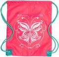 Girls Packable Drawstring Bag - 10L Drawstring Sports Cinch Bag with Zipper Pockets n Adjustable Shoulder Straps for age 6+ (Flamming)