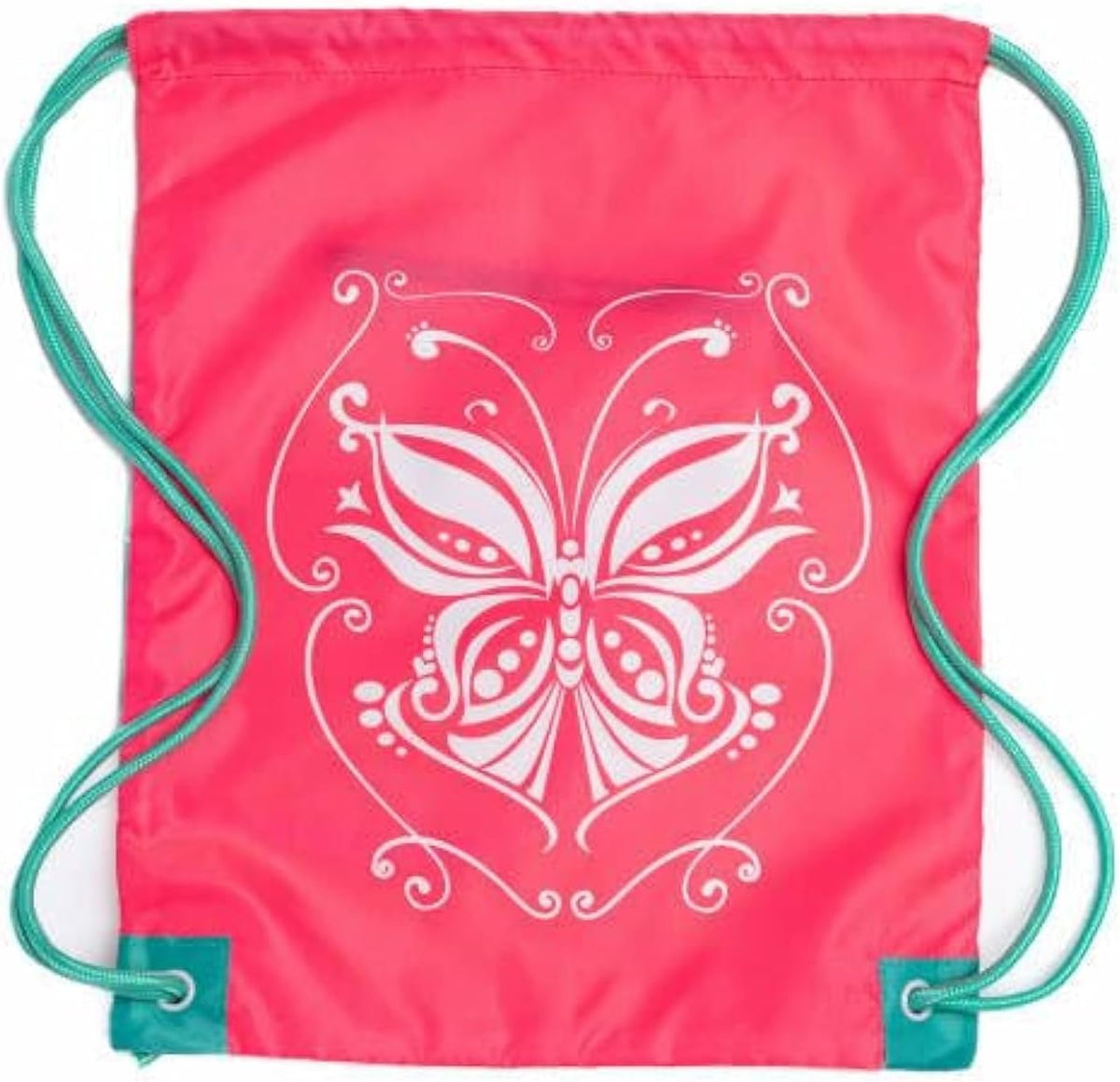 Girls Packable Drawstring Bag - 10L Drawstring Sports Cinch Bag with Zipper Pockets n Adjustable Shoulder Straps for age 6+ (Flamming)