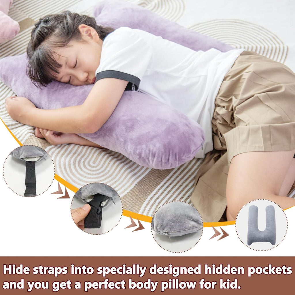 1 MIDDLE ONE Car Pillow for Kids, Memory Foam Cooling Travel Pillow for Car and Adults, Kids Car Pillows for Sleeping on Road Trip, Small Body Pillow for Kid (Cooling Blue)