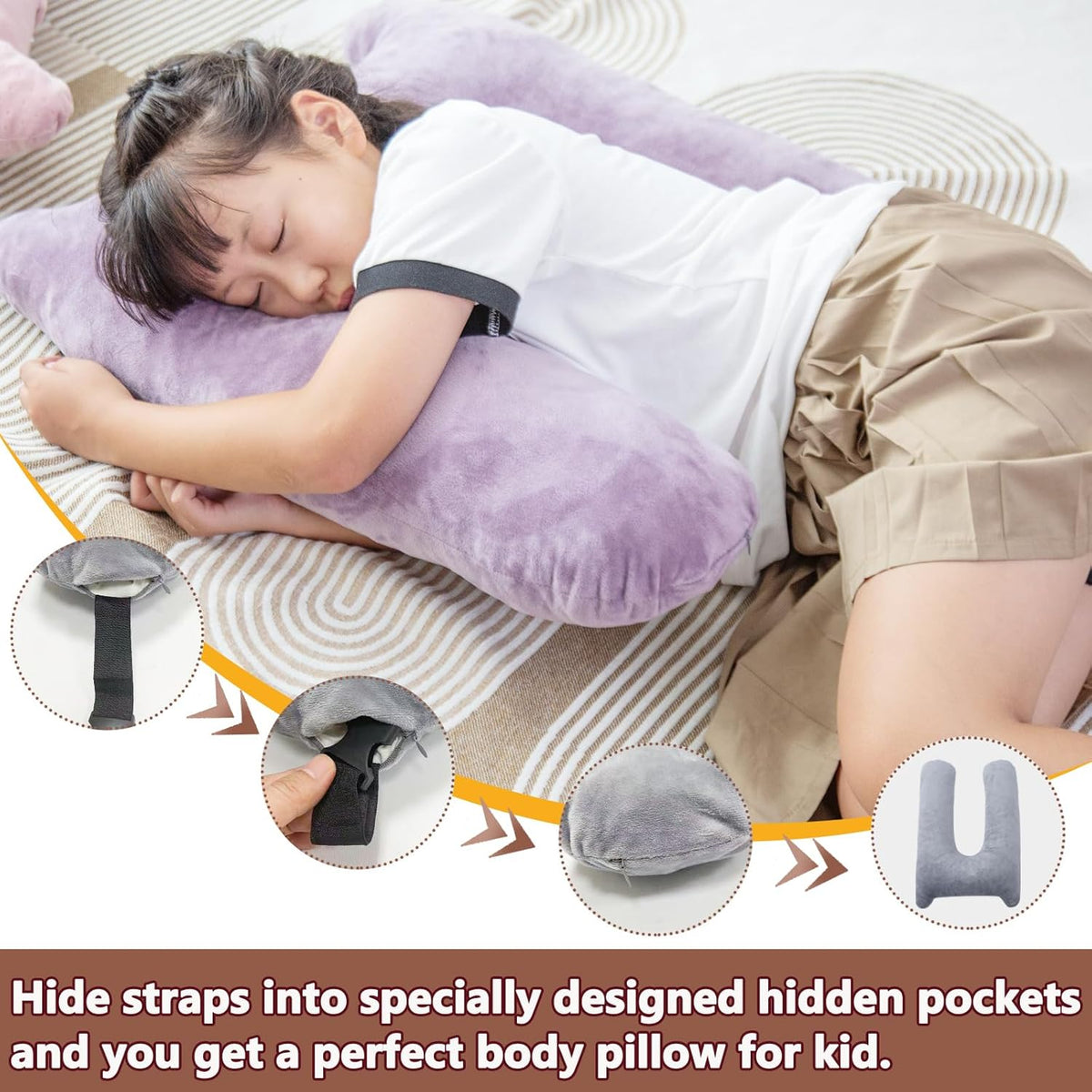 1 MIDDLE ONE Car Pillow for Kids, Memory Foam Cooling Travel Pillow for Car and Adults, Kids Car Pillows for Sleeping on Road Trip, Small Body Pillow for Kid (Cooling Blue)