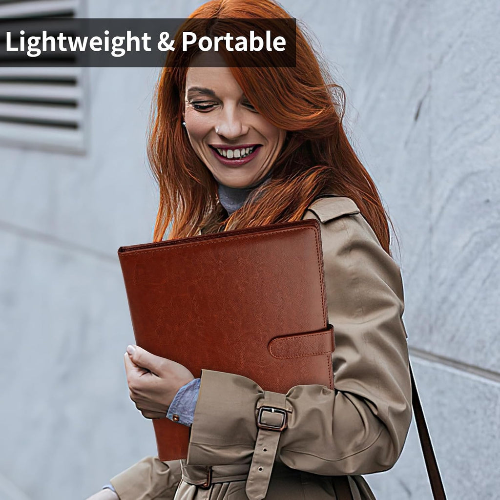 Professional Padfolio with Clipboard, Faux Leather Portfolio Folder Binder