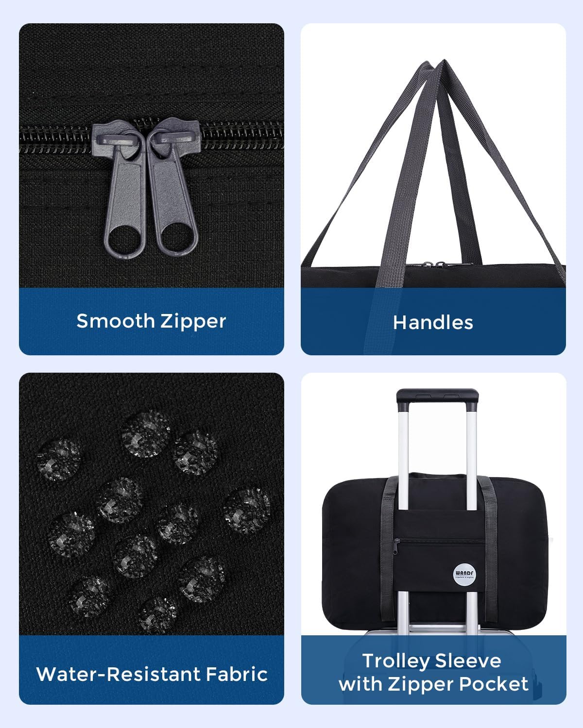 WANDF Personal Item Travel Bag, Carry On Duffle Bag Women