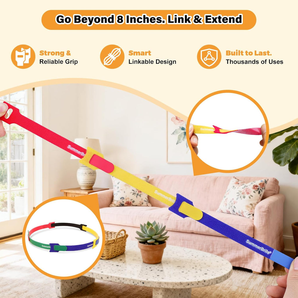 Cable Ties with Writable Labels, Multi-Color, 70 PCS Assorted 4, 6, 8 IN