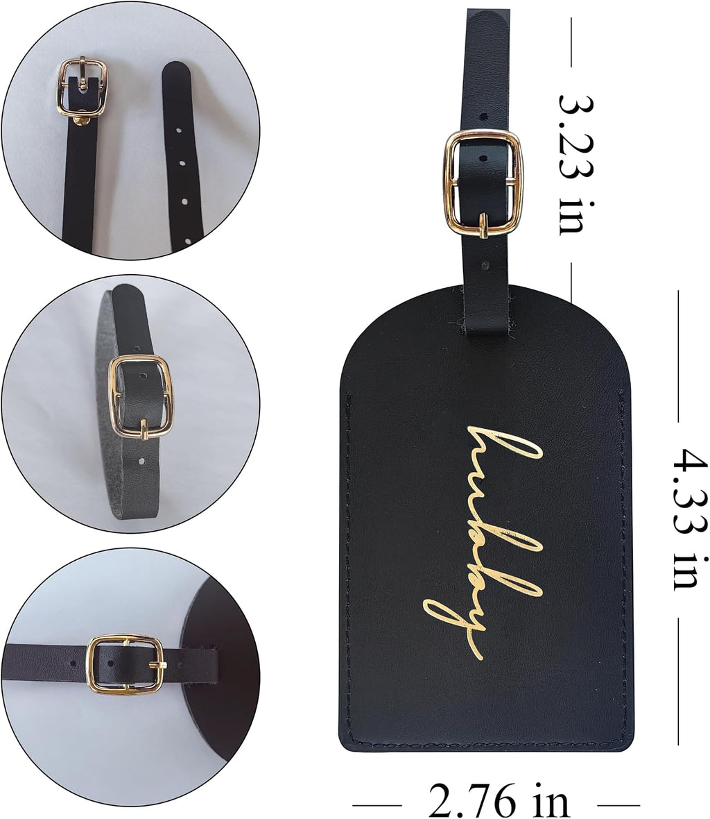 Hubby and Wifey Luggage Tags, Bridal Shower Gifts, Honeymoon Travel Essentials,Engagement Gift for Couples