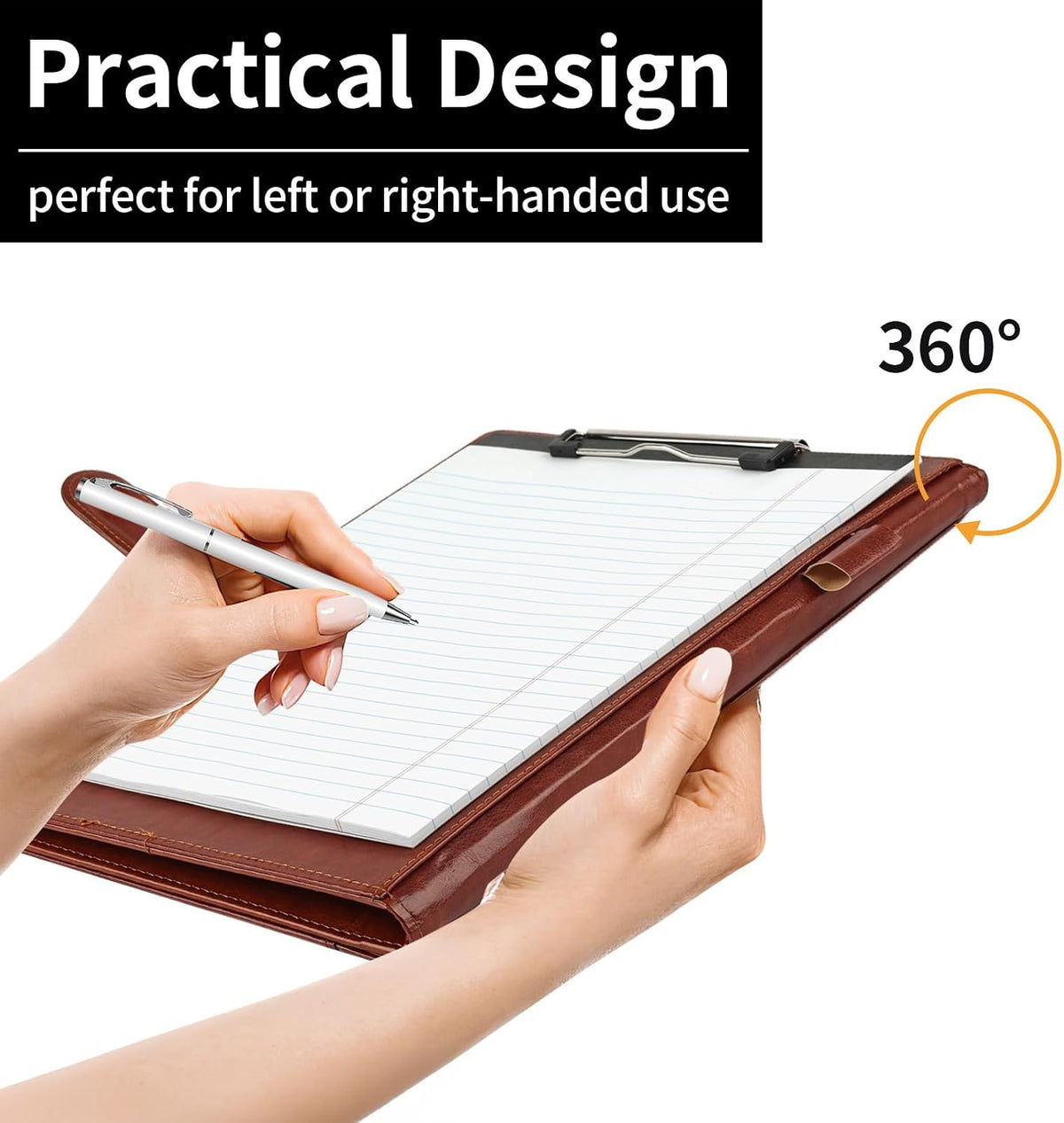 Professional Padfolio with Clipboard, Faux Leather Portfolio Folder Binder