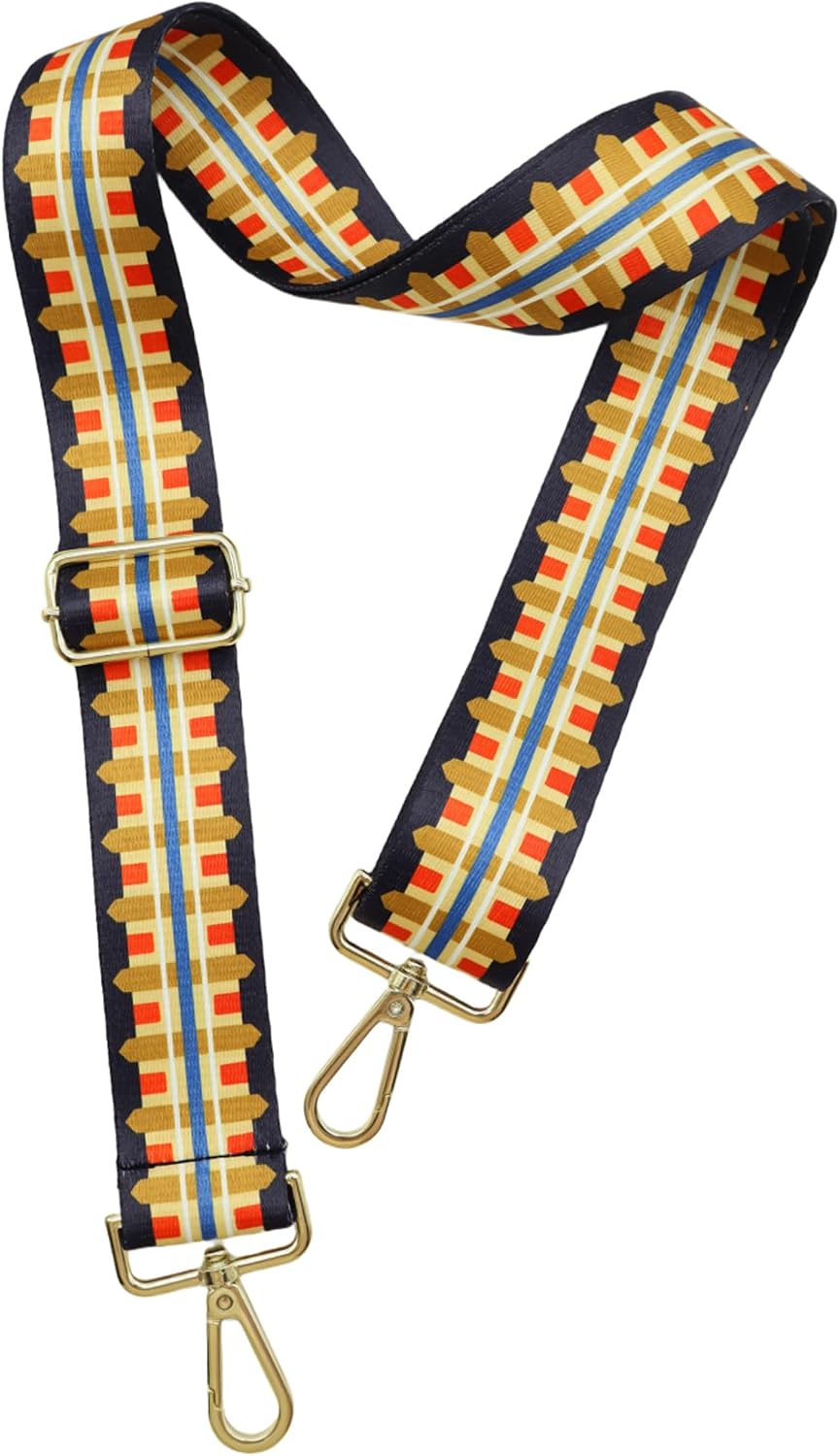 1.5" Wide Purse Strap Adjustable Replacement Gold Hardware Long Crossbody Bag Strap for Thick Shoulder Bags Canvas Handbags Straps