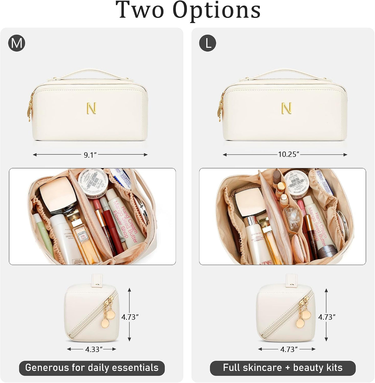 Initial Makeup Bag Personalized Gift for Women Teen Girls