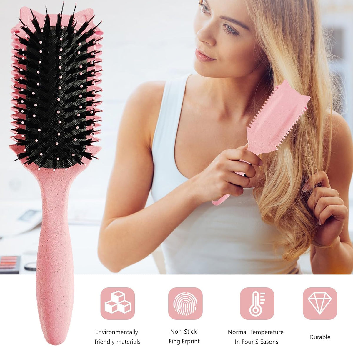 Curl Defining Brush, Curl Hair Brushes, Curl Define Styling Brush, For Combing and Shaping Curls in All Hairstyles to Reduce Pulling Travel Size