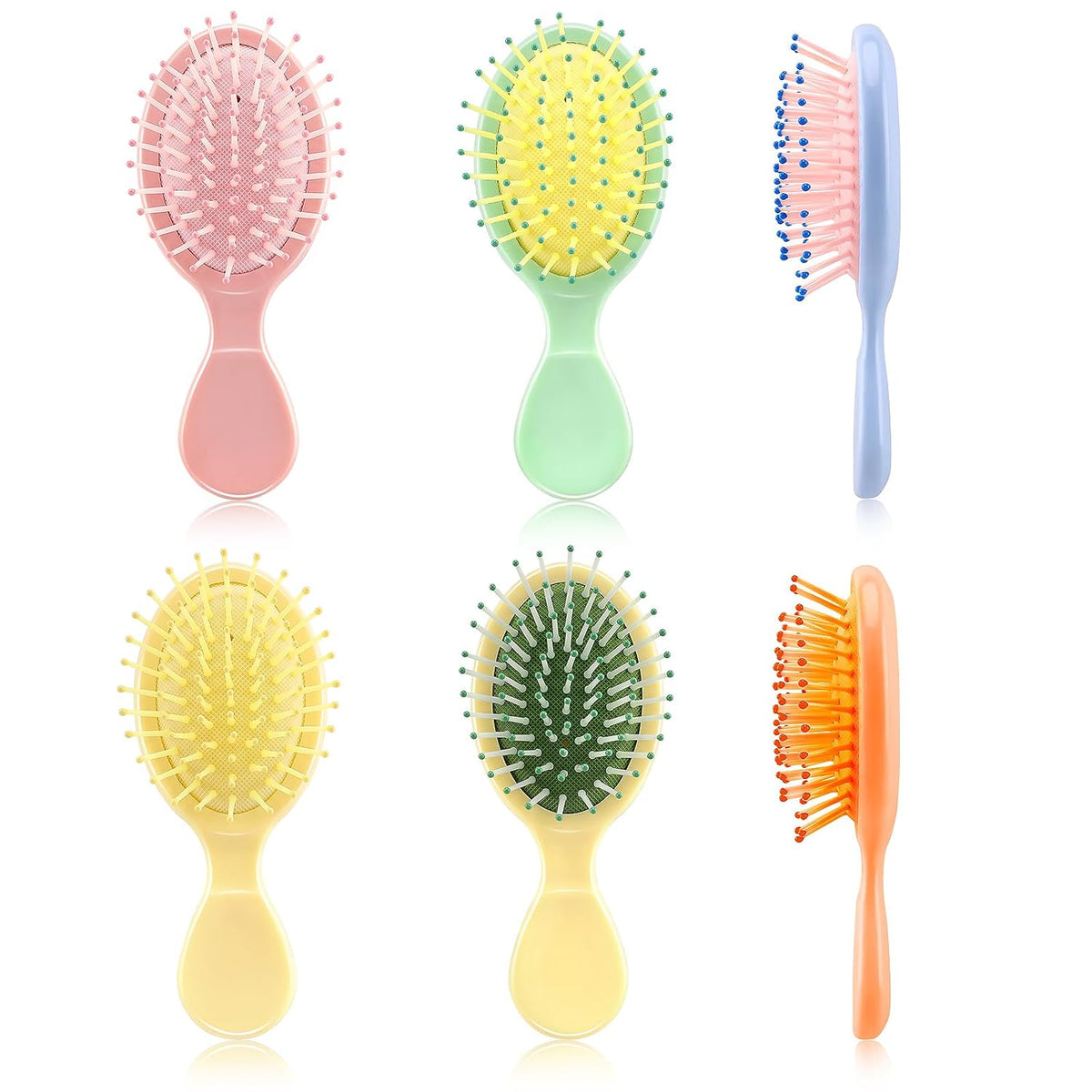 HOFASON 6 Pcs Mini Wet Hair Brush for Women Toddler Girls Christmas Stocking Stuffers, Bachelorette Party Favors, Travel Small Gifts Bulk for Girls Teen Party Favors, Bridesmaid Gift, Spa Party