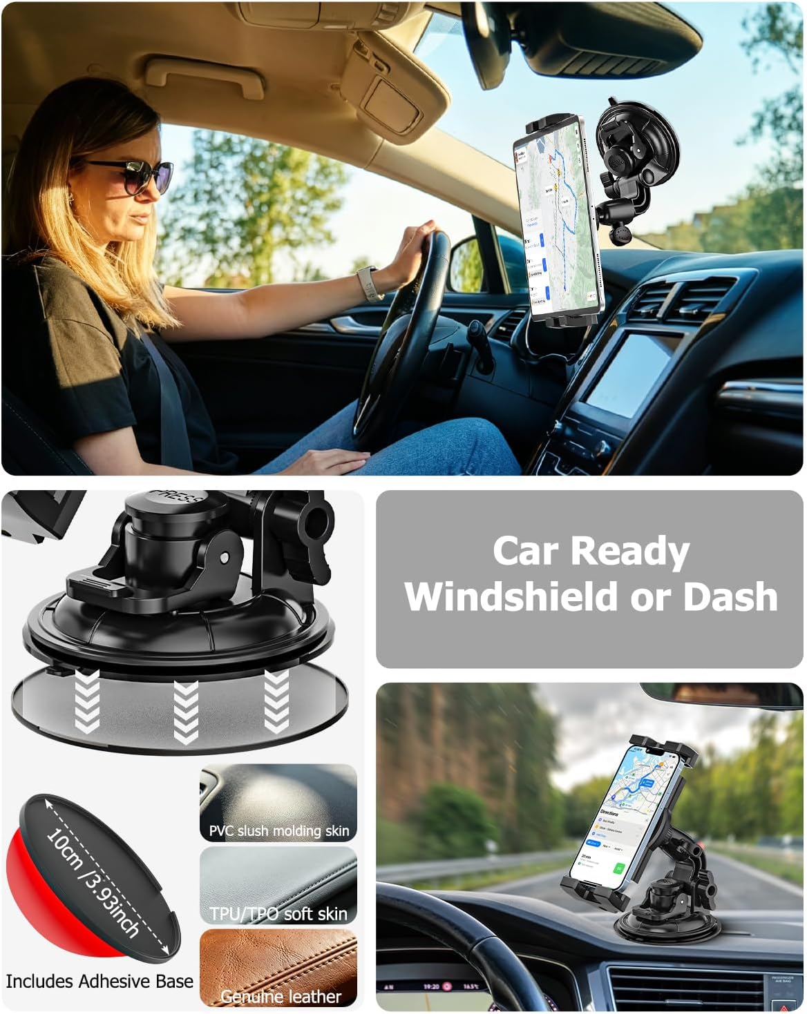Aircraft Cockpit Tablet Holder Suction [Large Powerful Suction Cup] Aviation Pilot Tablet Mount for Windshield Window Compatible with iPad mini Air Pro, Galaxy Tab, Fold, Phone, Camera, 4-13"