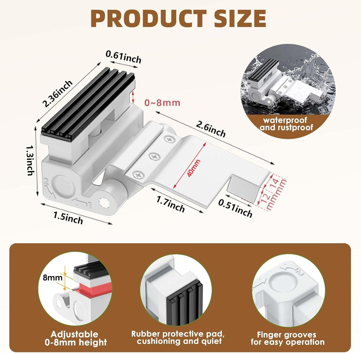Portable Door Lock, Door Reinforcement Lock-No Drilling(White-3PCS)