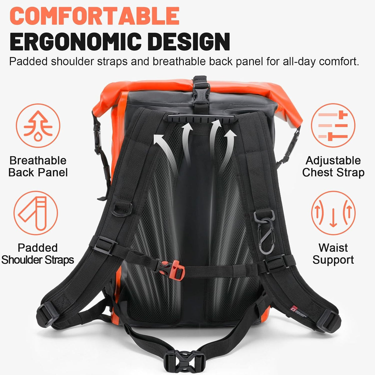 Waterproof Dry Bag Backpack 25L/35L/55L/85L, Roll-Top Heavy Duty Rucksack