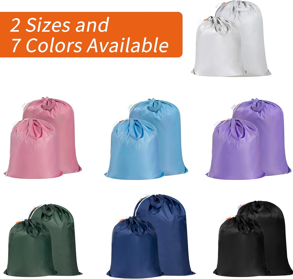Polecasa Extra Heavy Duty X-Large Laundry Bag with Handles, Black, 28x36"