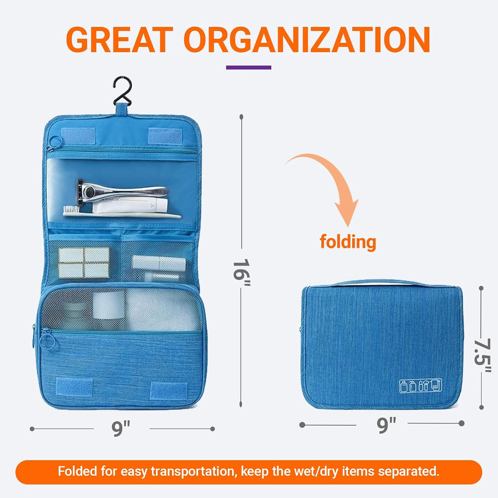 Travel & Flight Kit: Electronics Organizer Travel Case, Hanging Toiletry Bag, 52 Sheets Travel Packing Checklist, Footrest Hammocks, Flight Phone Holder, 5 pairs ear plugs & Weekly Pill Organizer