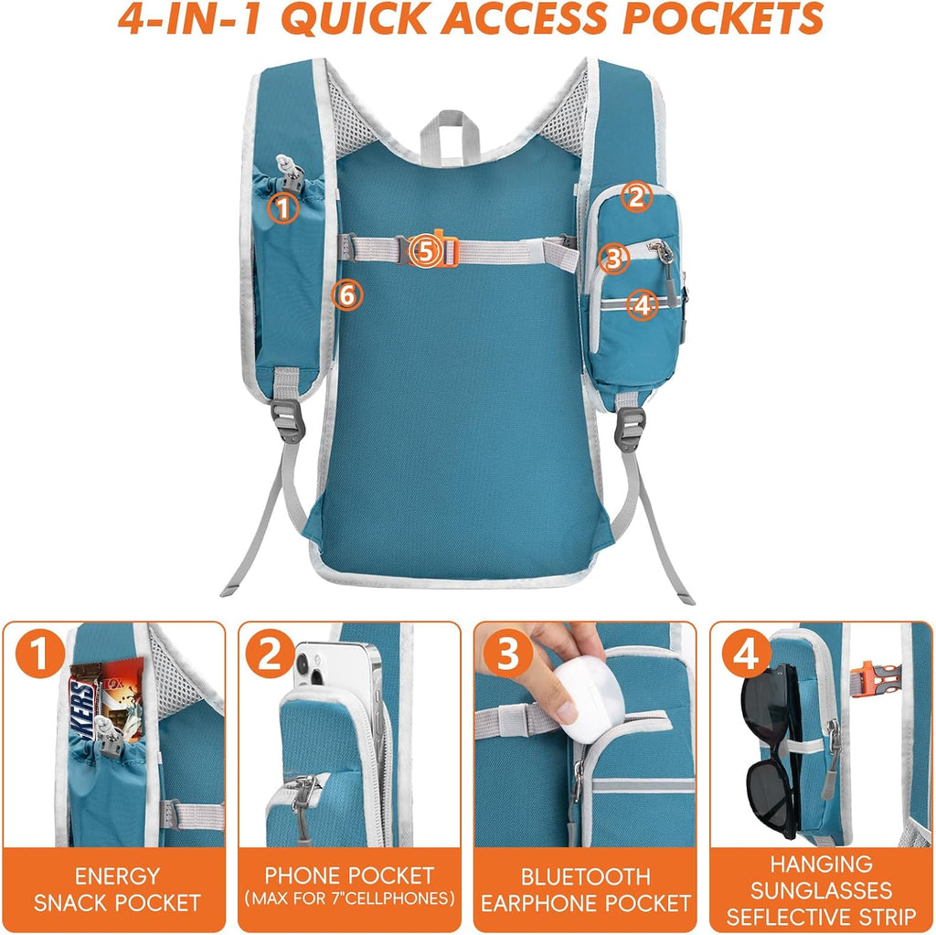 Seektop Small Hiking Backpack Expandable 12L-15L